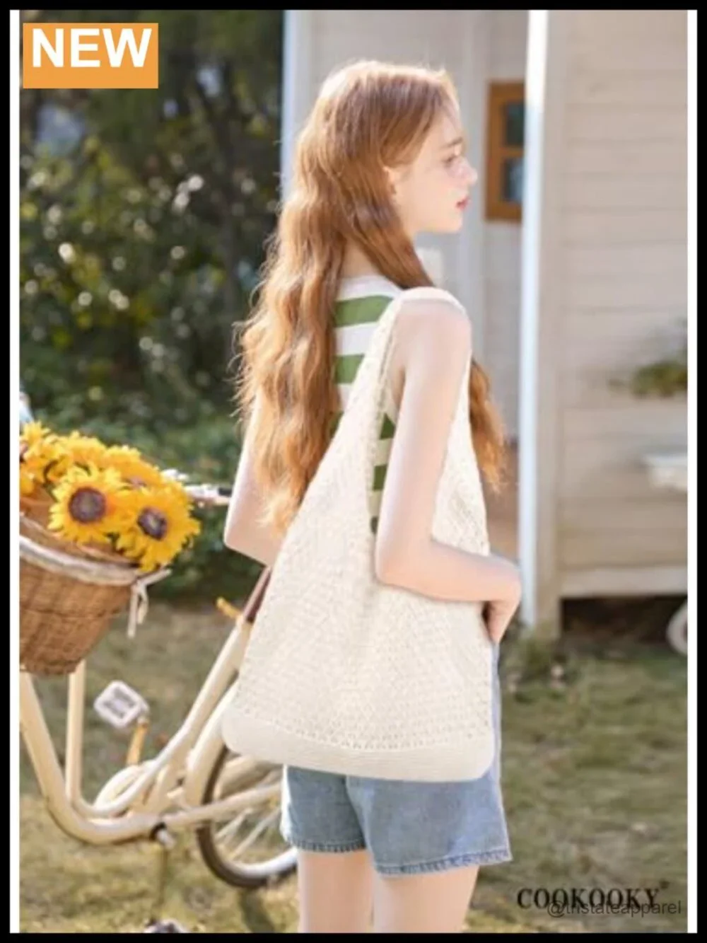 Crochet Beach Tote Bag Summer Mesh Tote Hippie Knit Bag